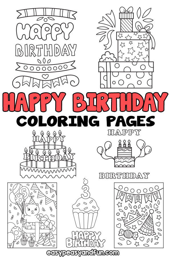 Printable Happy Birthday Coloring Pages