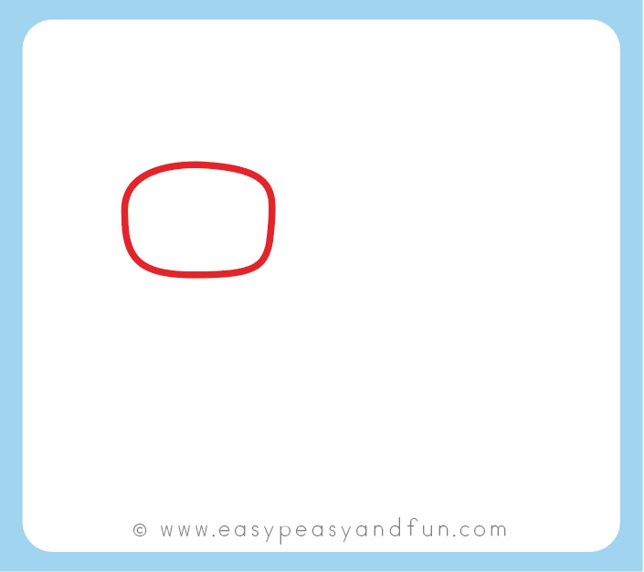 Start by drawing an oval or a rounded rectangle