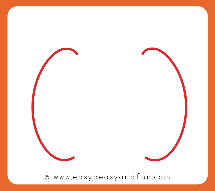 Start by drawing two curved shapes