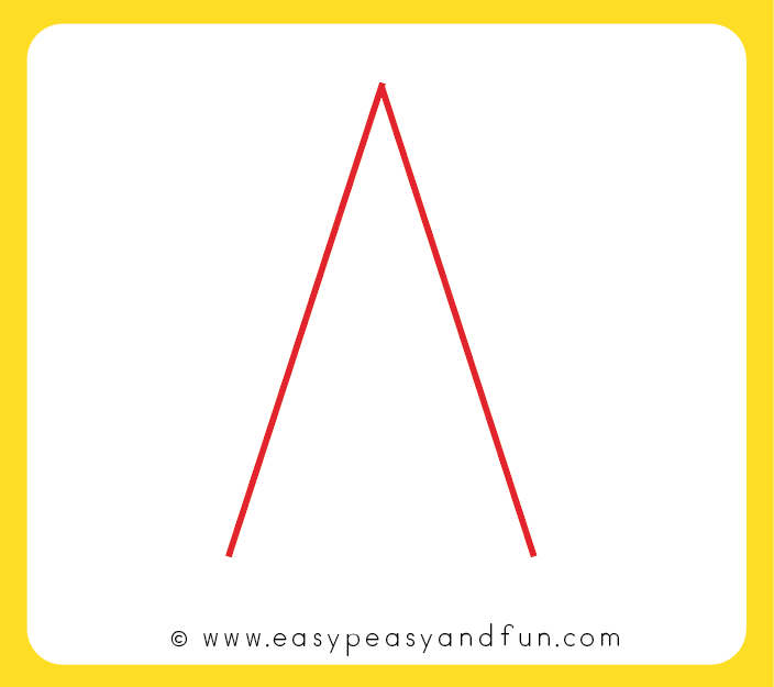 Start drawing a letter A - without the line in the middle
