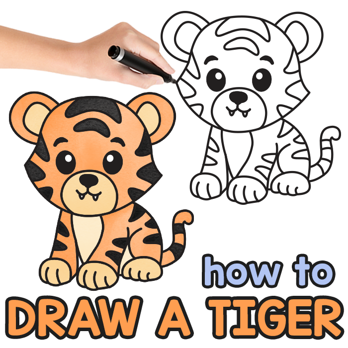 Easy tiger drawing tutorial